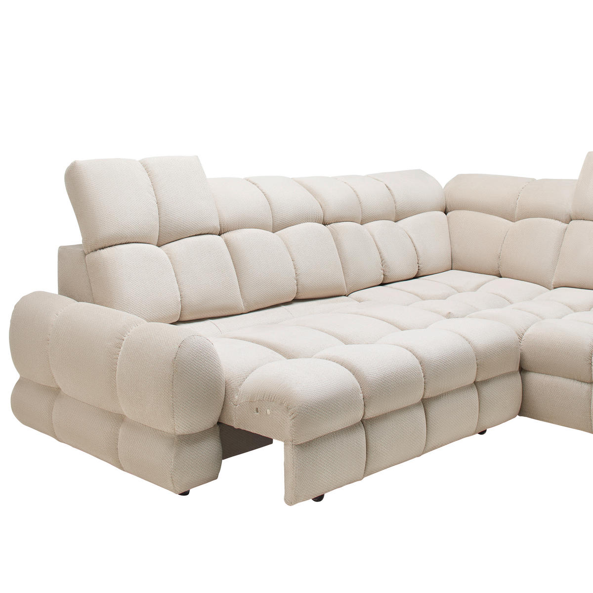 HÖRNSOFFA i vävt tyg beige  - beige/svart, Modern, trämaterial/trä (302/86-105/217cm) - Livetastic