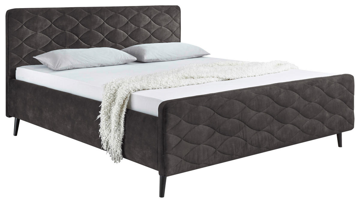 ČALOUNĚNÁ POSTEL, 180/200 cm, tmavě šedá - tmavě šedá, Basics, dřevo/kompozitní dřevo (180/200cm) - MID.YOU