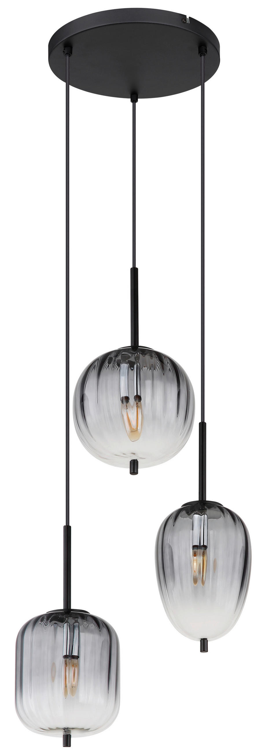 HÄNGELEUCHTE 46/120 cm  - Klar/Schwarz, Design, Glas/Kunststoff (46/120cm)