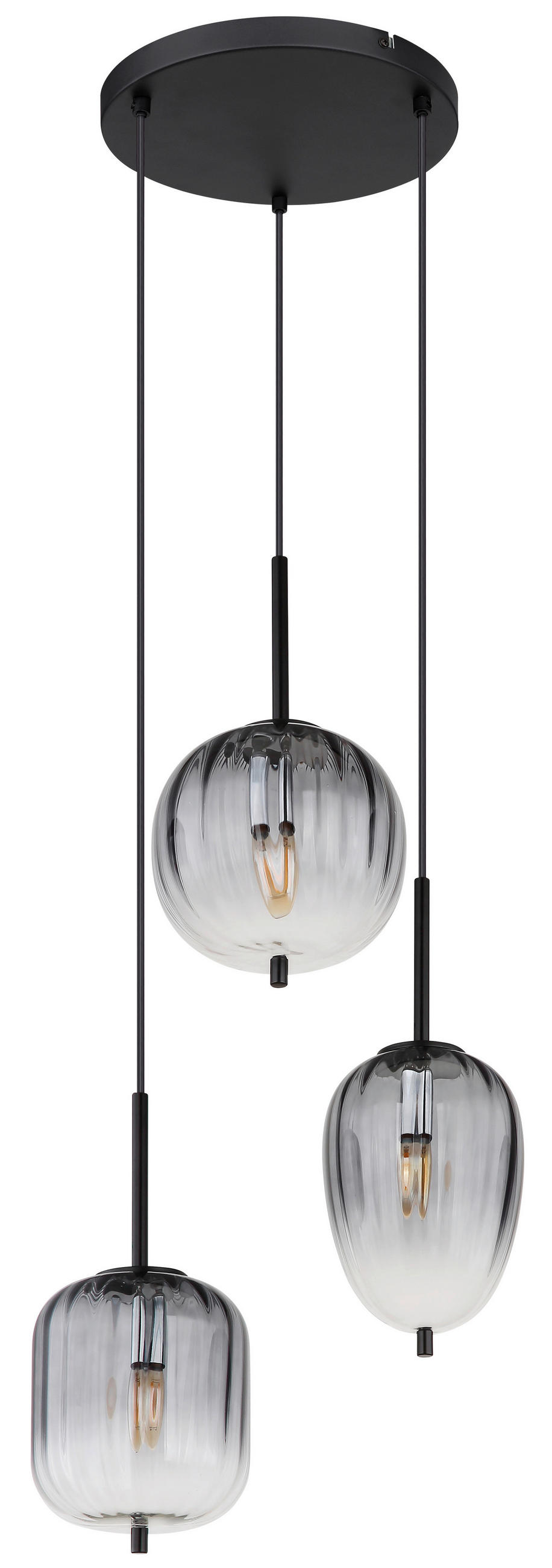 HÄNGELEUCHTE 46/120 cm  - Klar/Schwarz, Design, Glas/Kunststoff (46/120cm)