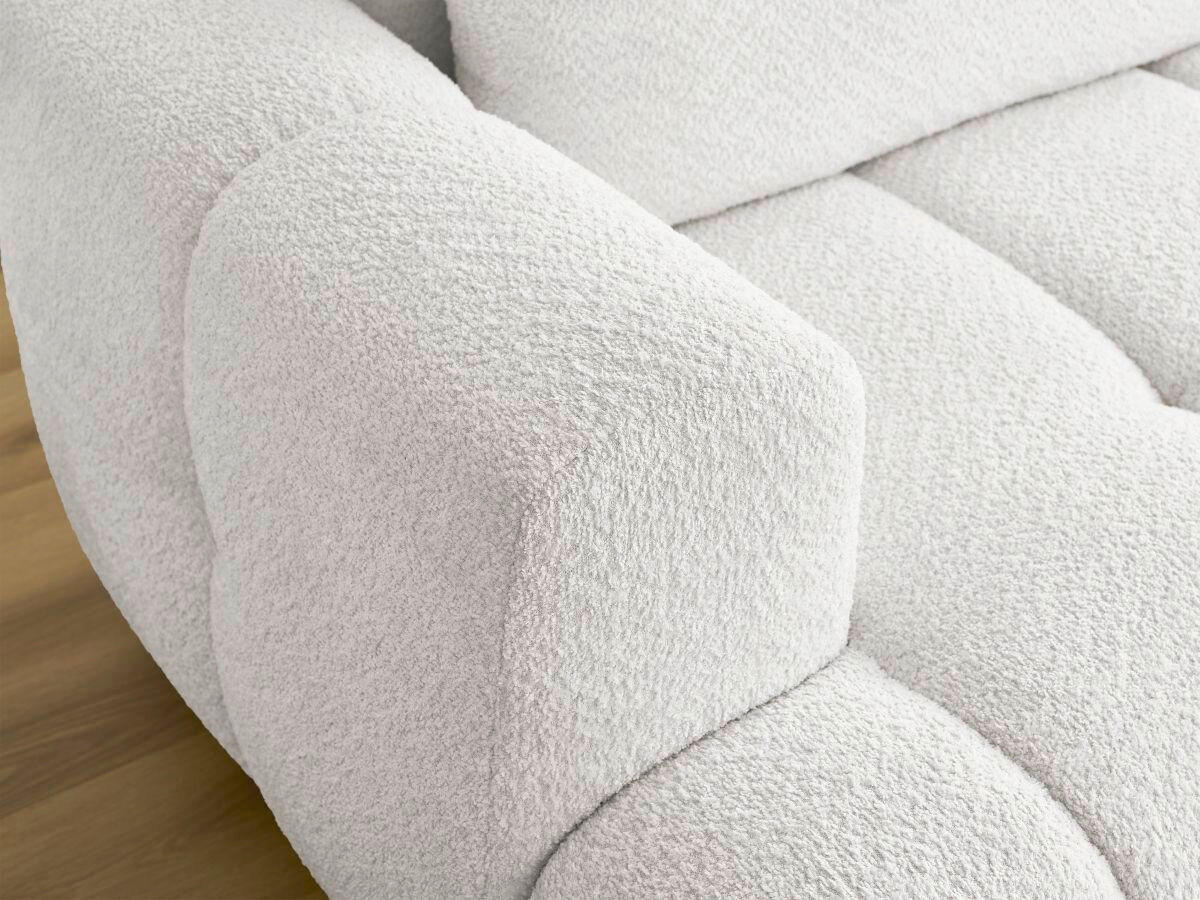 ECKSCHLAFSOFA FUJI Bouclé Weiß  inkl.  - Schwarz/Weiß, MODERN, Kunststoff/Textil (292/160cm)