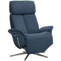 RELAXSESSEL in Textil Dunkelblau  - Chromfarben/Dunkelblau, Design, Textil/Metall (78/102-111/84cm) - Welnova