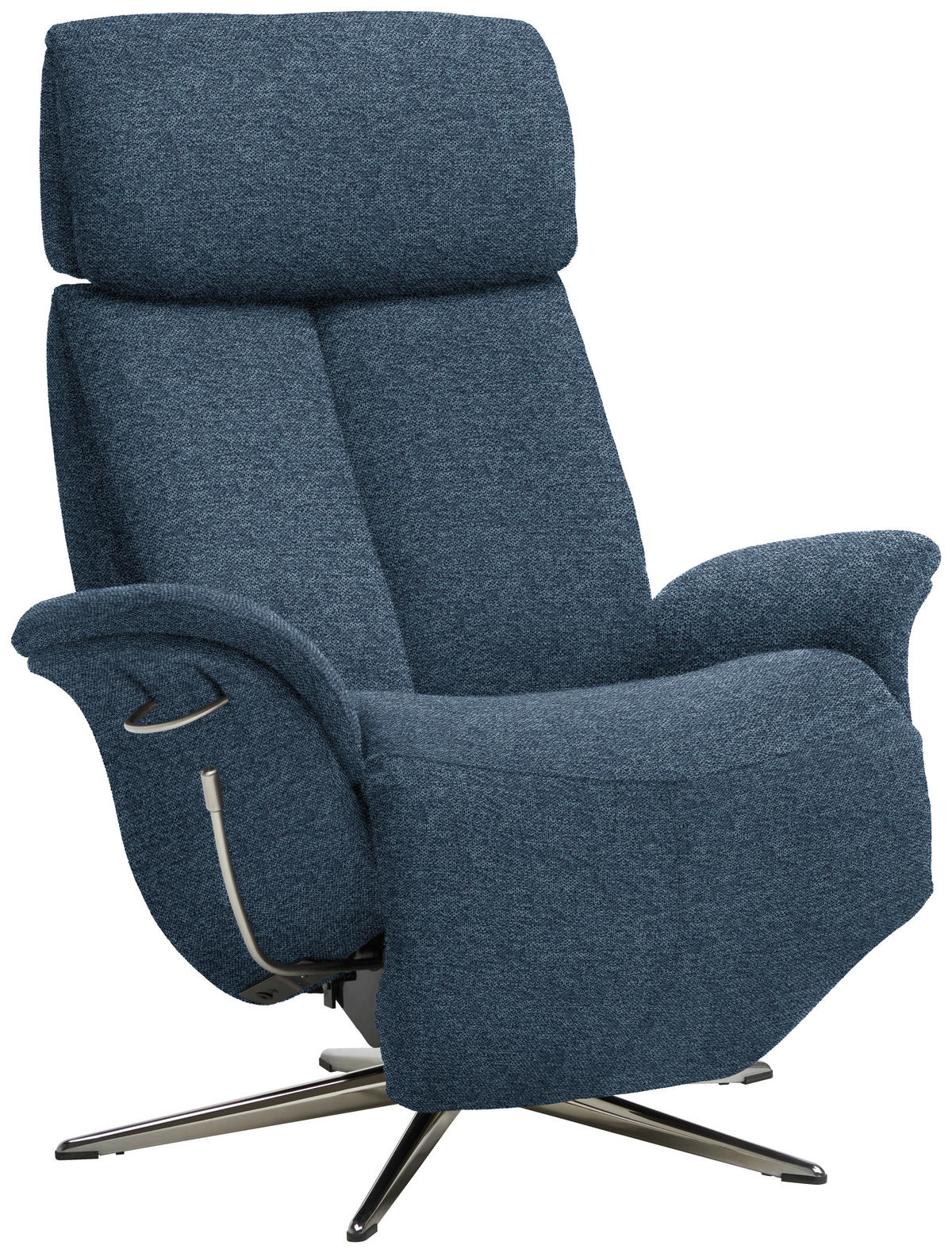 RELAXSESSEL in Textil Dunkelblau  - Chromfarben/Dunkelblau, Design, Textil/Metall (78/102-111/84cm) - Welnova