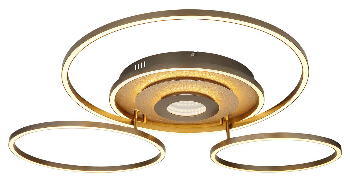 LED-DECKENLEUCHTE Miles 99,2/80,8/13,5 cm  - Champagner/Goldfarben, Design, Kunststoff/Metall (99,2/80,8/13,5cm)