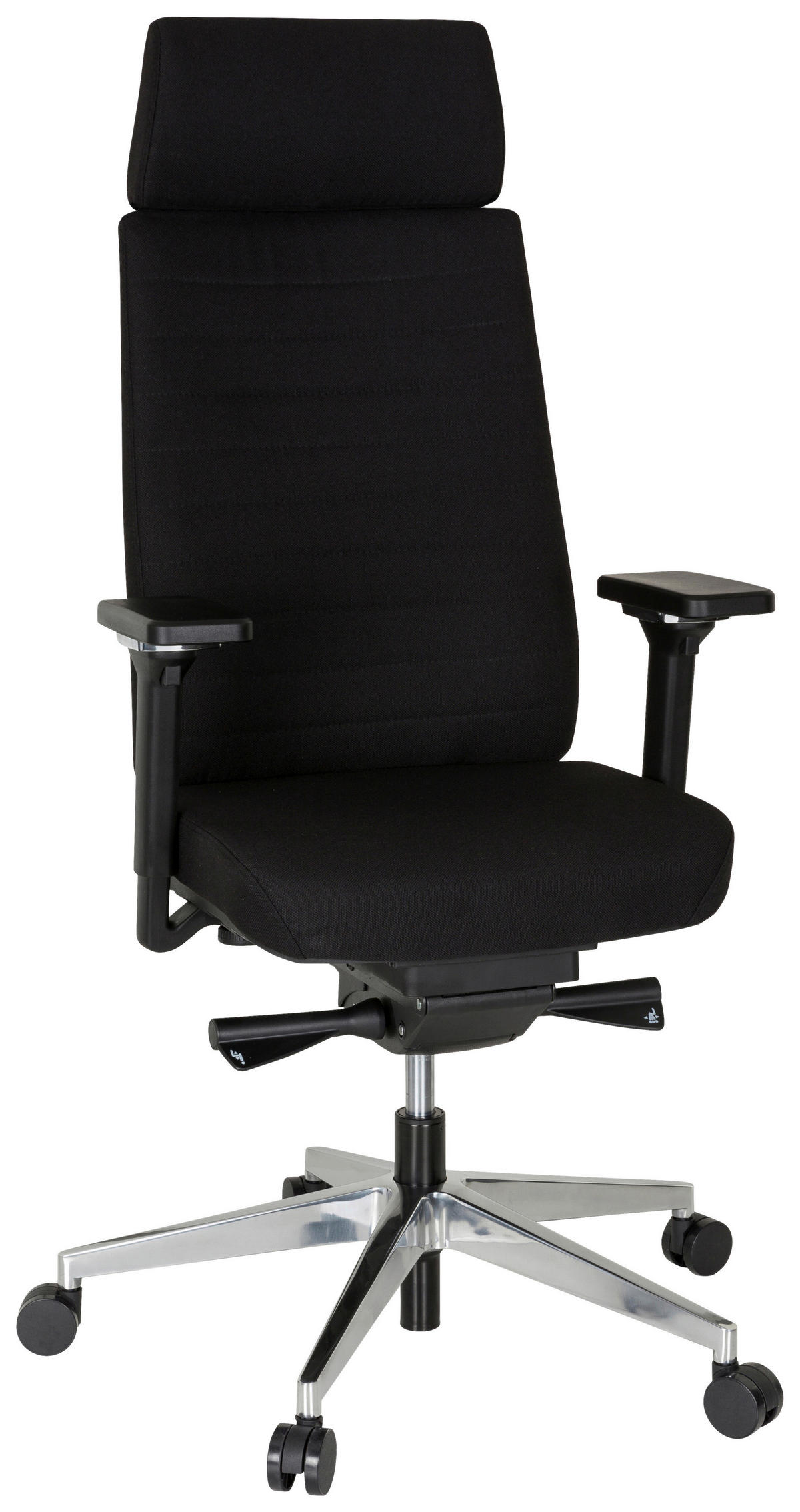 DREHSTUHL  in Flachgewebe Schwarz  - Schwarz/Alufarben, MODERN, Kunststoff/Textil (71/137/62cm) - MID.YOU