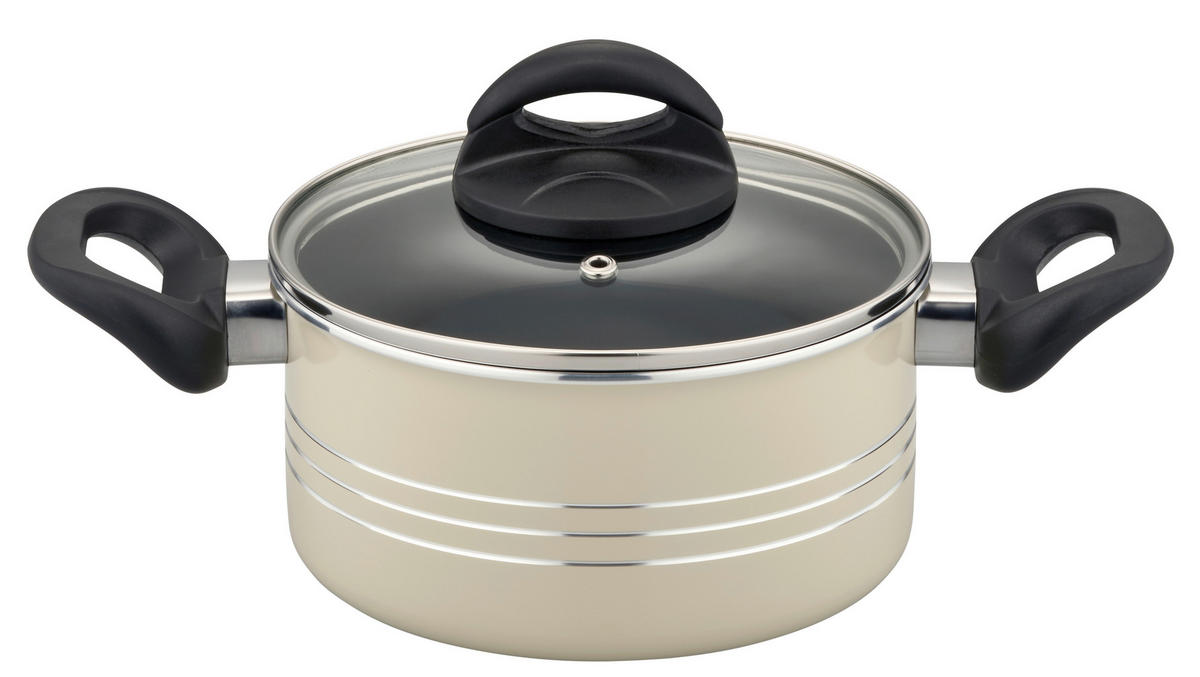 KOCHTOPFSET MILANO BEIGE 15-teilig  - Beige, Basics, Metall - GSW