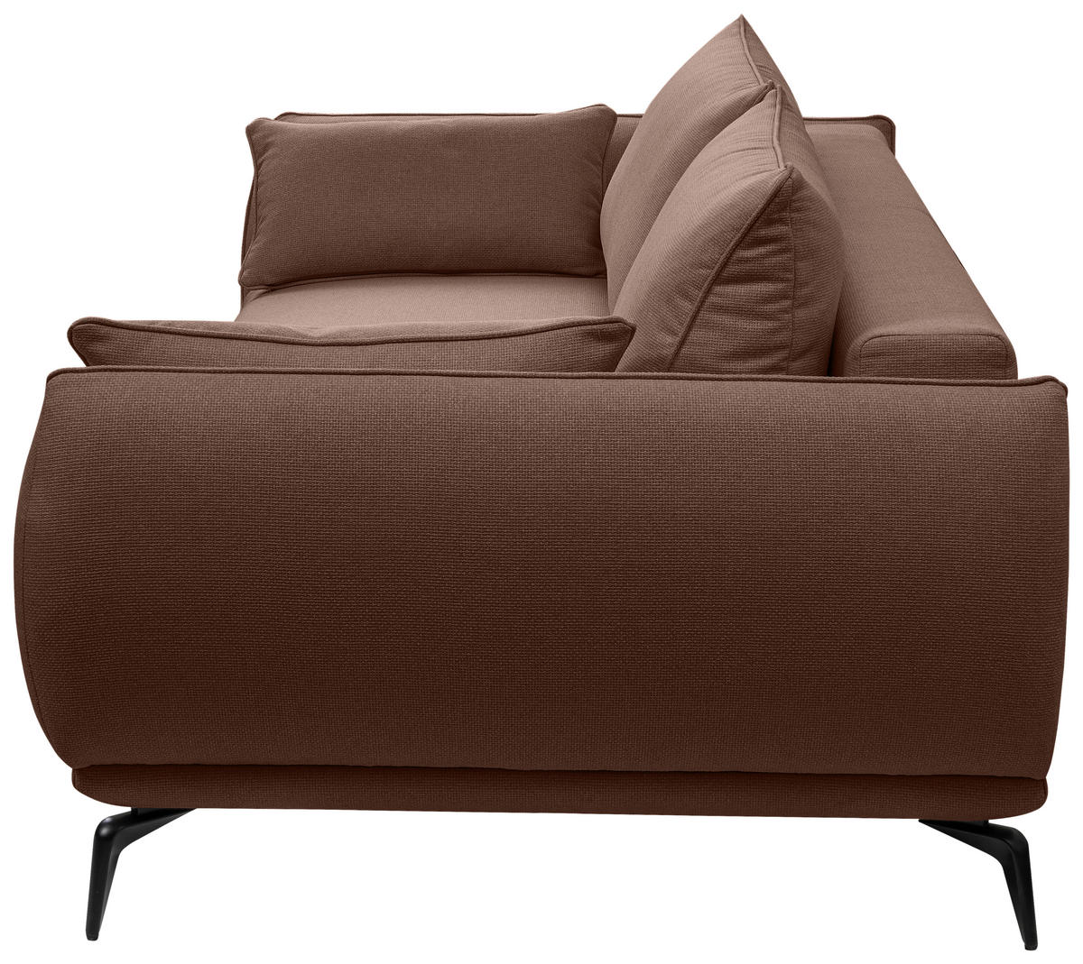 3-SITZER-SOFA in Webstoff Braun  - Creme/Schwarz, Modern, Textil/Metall (249/86/118cm) - MID.YOU