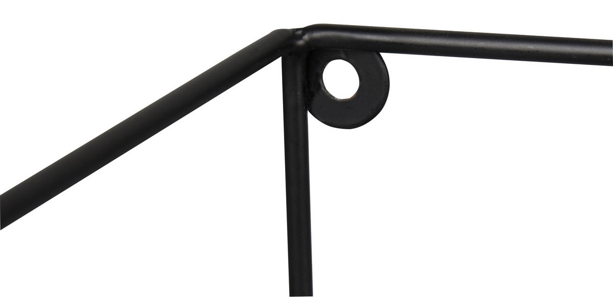 WANDREGALSET 2-teilig Schwarz  - Schwarz, MODERN, Metall (65/15/15cm)