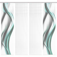FLÄCHENVORHANG  4 Stück  blickdicht  60/260 cm   - Weiß/Grau, Design, Textil (60/260cm)