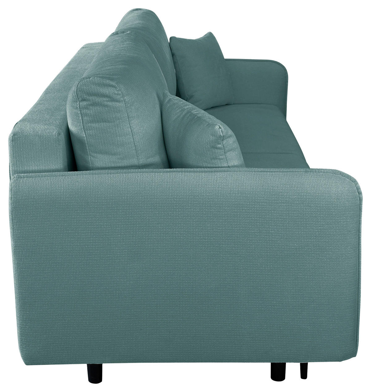 SCHLAFSOFA  mit Liegefunktion Webstoff Türkis  - Türkis/Schwarz, Design, Holz/Kunststoff (216/96/102cm) - MID.YOU