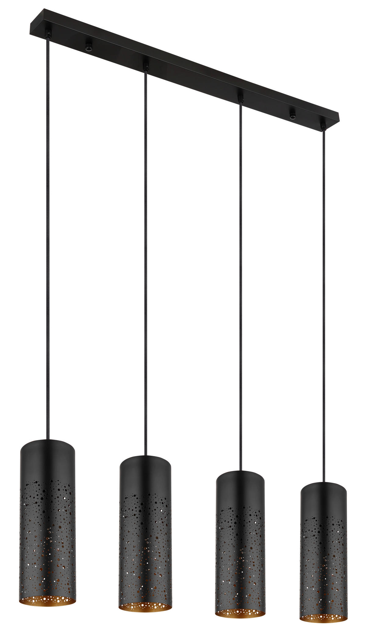 HÄNGELEUCHTE 80/10/150 cm    - Goldfarben/Schwarz, Design, Metall (80/10/150cm) - Globo