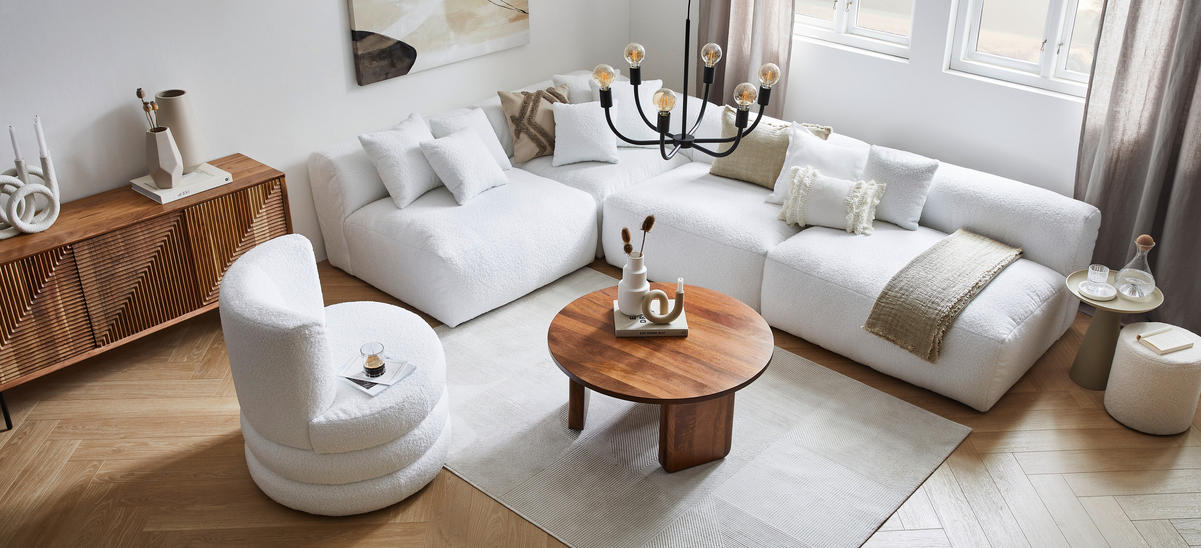 DESIGNSESSEL in Flachgewebe, Teddystoff Weiss  - Weiss/Edelstahlfarben, Trend, Textil/Metall (90/82/85cm) - Livetastic