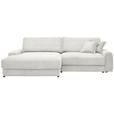 ECKSOFA in Cord Creme  - Creme/Schwarz, MODERN, Kunststoff/Textil (180/300cm) - Carryhome