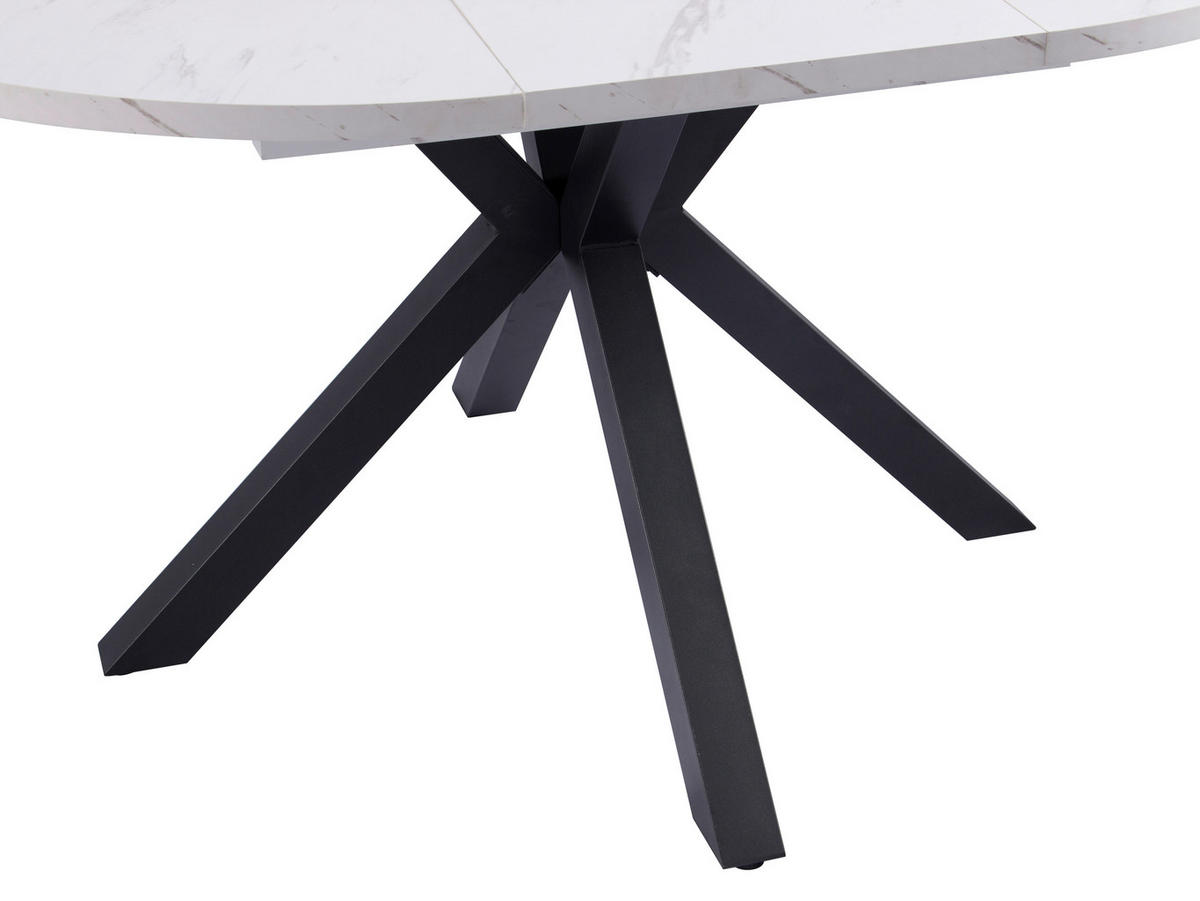 ESSTISCH 110/150/110/76 cm Nachbildung  Metall, Holzwerkstoff ausziehbar oval Multicolor, Schwarz  - Multicolor/Schwarz, MODERN, Holzwerkstoff/Metall (110/150/110/76cm) - Livetastic