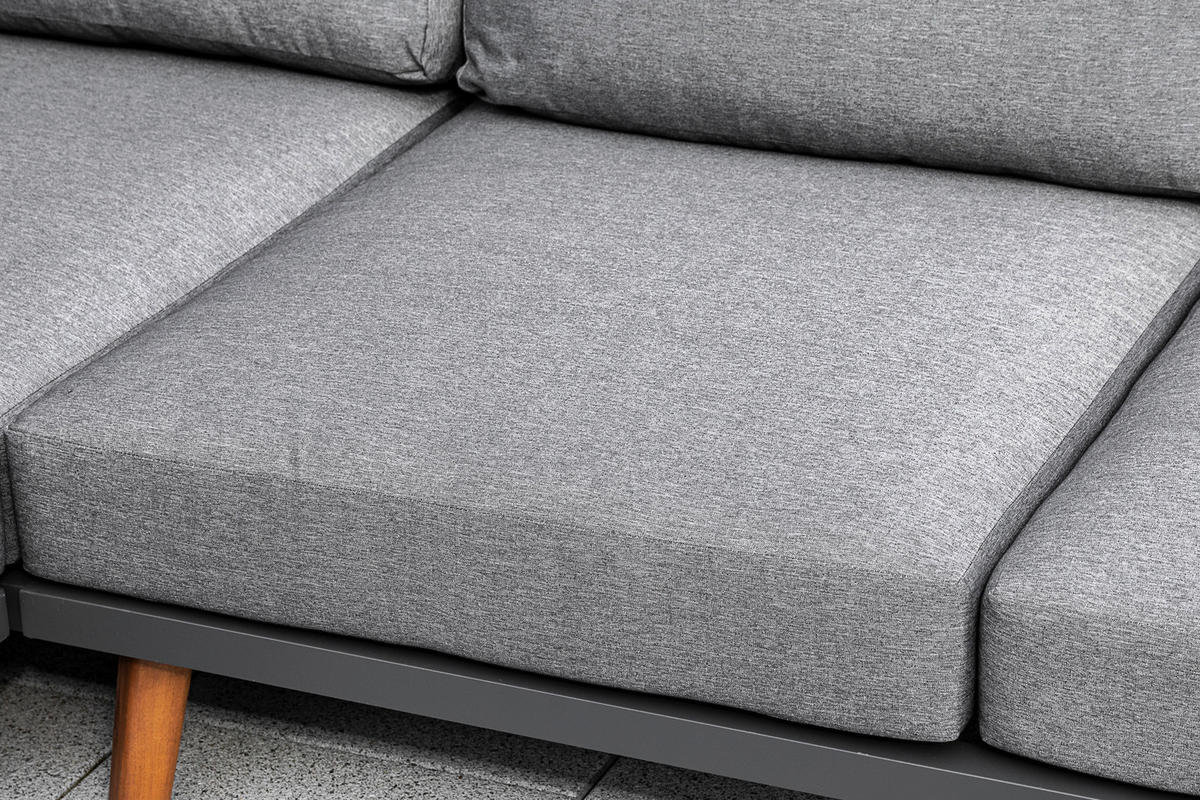 LOUNGEGARNITUR   287,5/28/287,5 cm Akazie Hartholz Aluminium  - Graphitfarben/Braun, KONVENTIONELL, Holz/Textil (287,5/28/287,5cm) - Gardenson