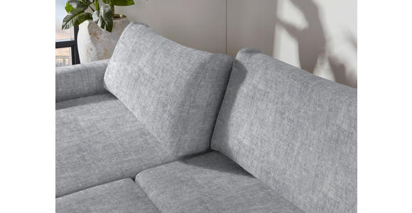 2,5-SITZER in Velours Hellgrau - Hellgrau/Schwarz, Design, Kunststoff/Textil (240/70/125cm) - Xora