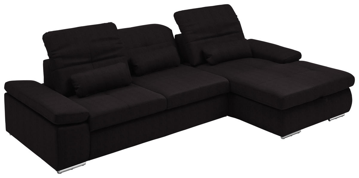 ECKSOFA  in Flachgewebe Anthrazit  309/195 cm  - Chromfarben/Anthrazit, Design, Textil (309/195cm) - Beldomo Style