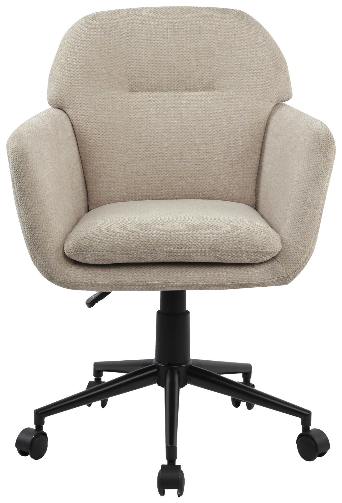DREHSTUHL Webstoff Beige  - Beige/Schwarz, MODERN, Kunststoff/Textil (55/85-95/60cm) - MID.YOU