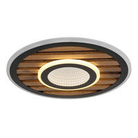 LED-DECKENLEUCHTE 40/6 cm   - Dunkelbraun/Schwarz, Natur, Holzwerkstoff/Kunststoff (40/6cm) - Globo