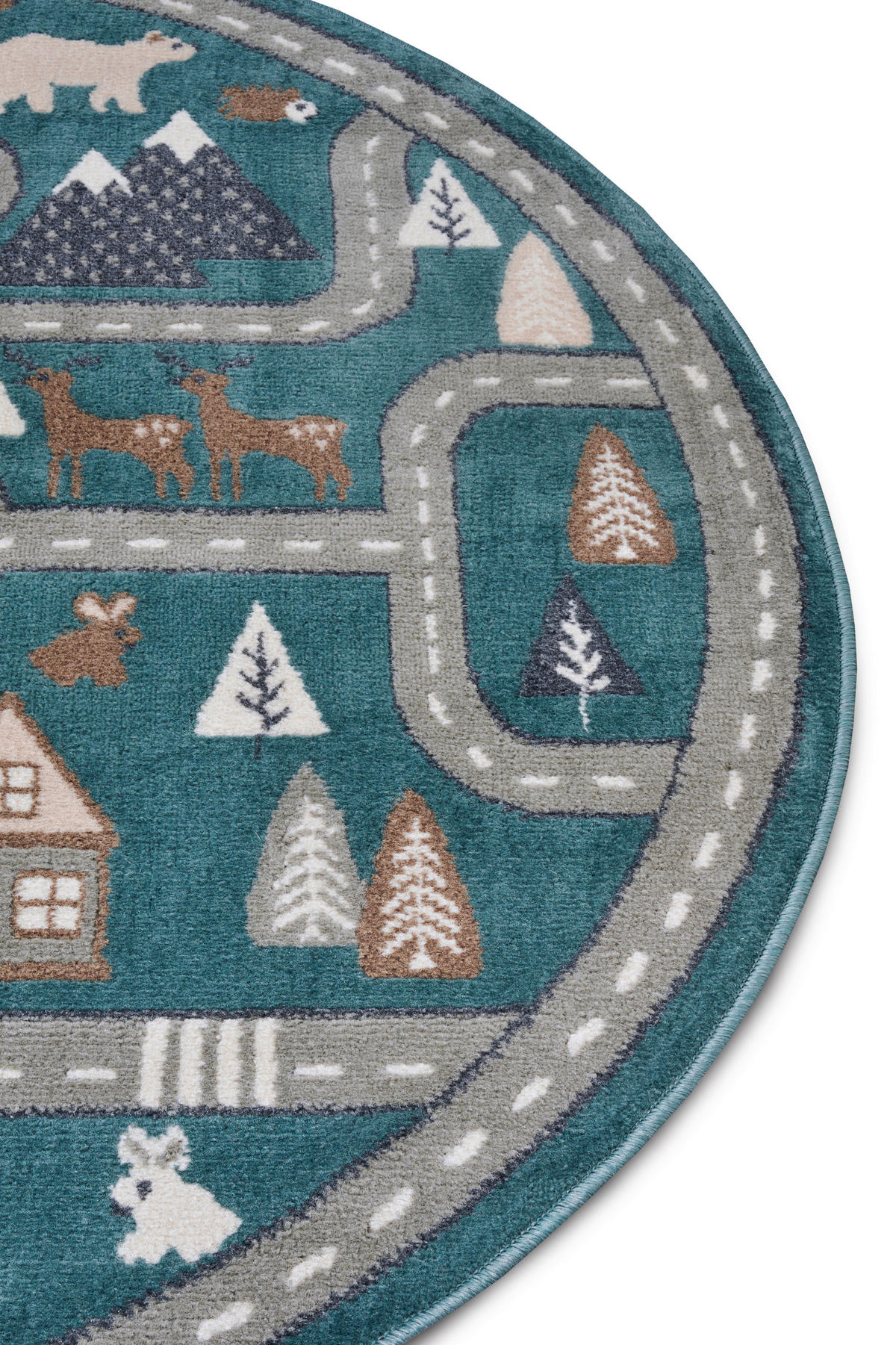 KINDERTEPPICH 140 cm Adventures  - Grau/Grün, Design, Kunststoff/Textil (140cm)