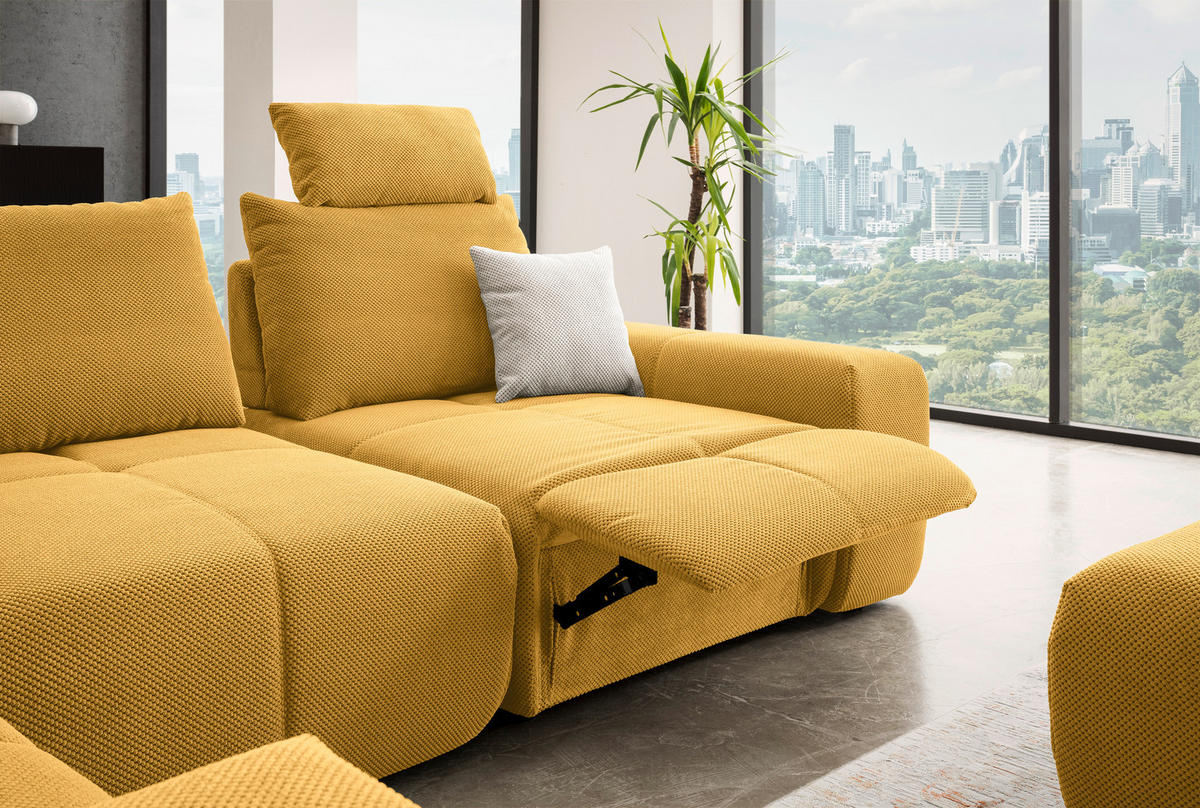 ECKSOFA in Velours Terracotta  236/326 cm  - Terracotta/Schwarz, Design, Kunststoff/Textil (236/326cm) - Xora