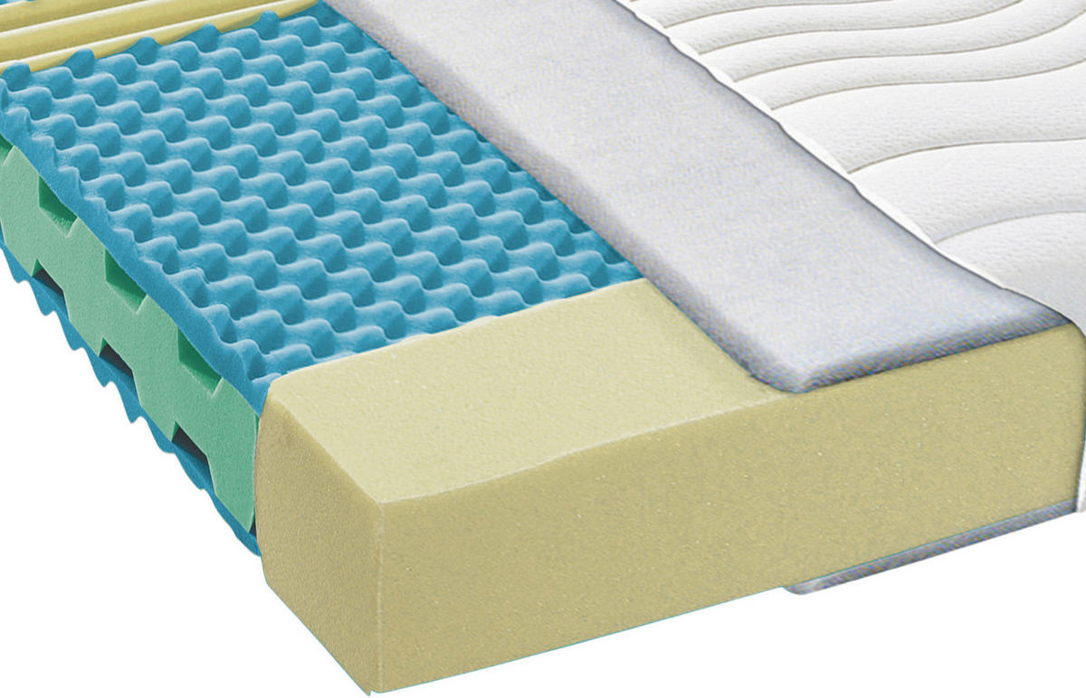 KOMFORTSCHAUMMATRATZE 140/190 cm, Höhe ca.: 18 cm, H3 = fest, 7-Zonen - Weiß, Basics, Textil (140/190cm) - Boxxx