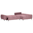 ECKSOFA  in Flachgewebe Altrosa  - Schwarz/Altrosa, KONVENTIONELL, Textil/Metall (295/180cm) - Carryhome