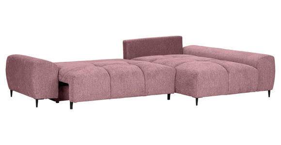 ECKSOFA  in Flachgewebe Altrosa  - Schwarz/Altrosa, KONVENTIONELL, Textil/Metall (295/180cm) - Carryhome