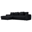 ECKSOFA  in Cord Schwarz  182/302 cm  - Schwarz, MODERN, Kunststoff/Textil (182/302cm) - Carryhome