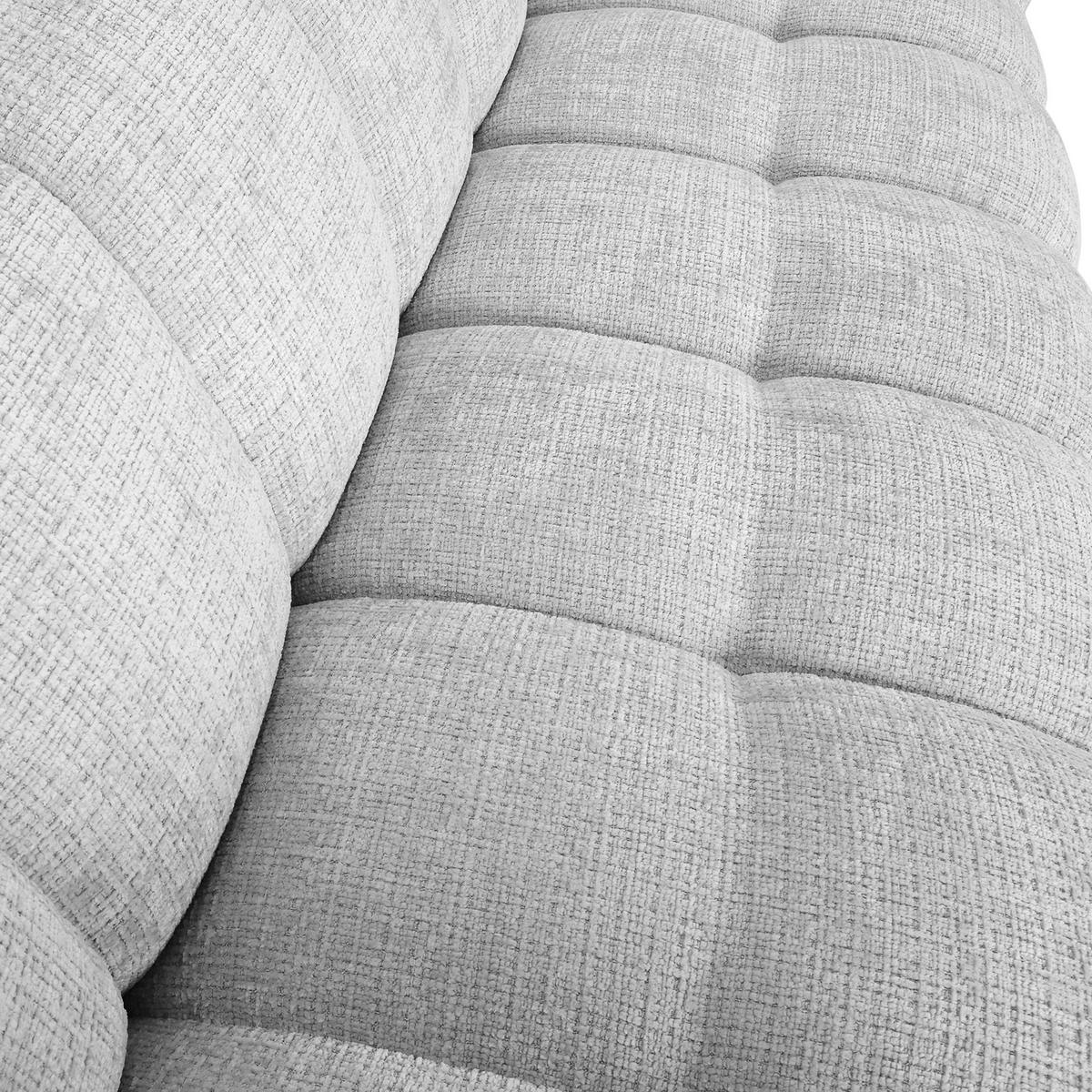 BIG SOFFA i chenille ljusgrå  - ljusgrå/svart, Klassisk, textil/plast (217/74/100cm) - MID.YOU
