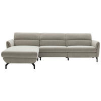ECKSOFA Beige Chenille  - Beige/Schwarz, Design, Textil/Metall (187/299cm) - Schöner Wohnen