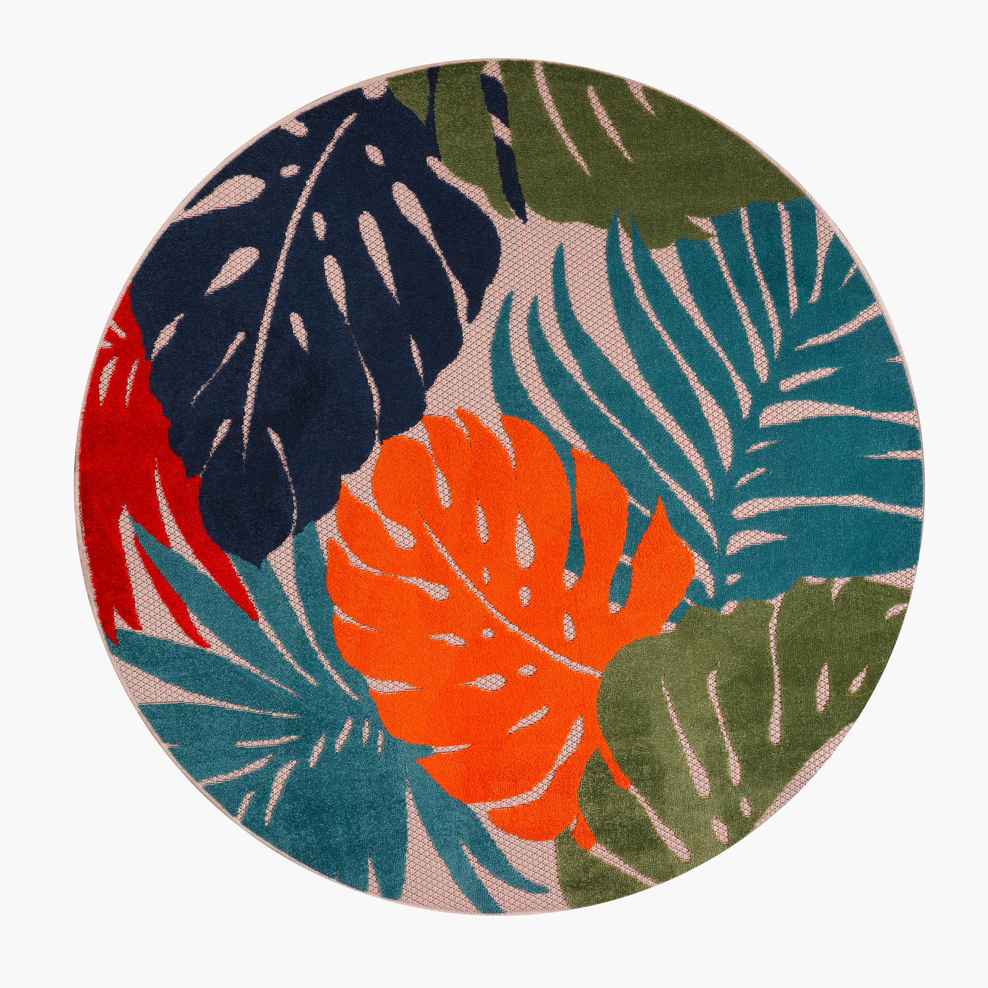 PREPROGA ZA ZUNANJO UPORABO  Floral      150 cm   tkano  modra, zelena  - modra/zelena, Trendi, umetna masa/tekstil (150cm)