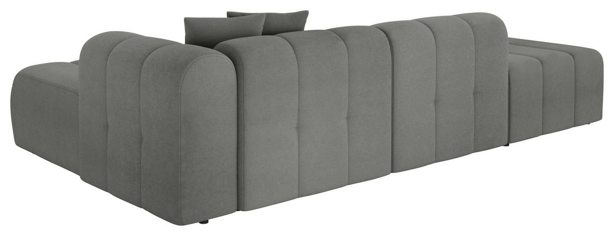 ECKSOFA Graphitfarben Webstoff Zierkissen  - Schwarz/Graphitfarben, LIFESTYLE, Kunststoff/Textil (289/178cm) - Milino