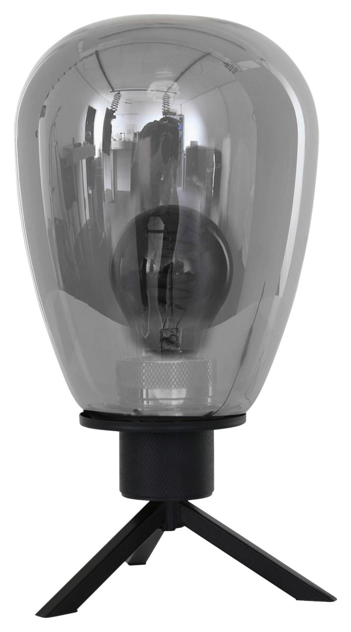 TISCHLEUCHTE 15/28/15 cm   - Schwarz, Trend, Glas/Metall (15/28/15cm)