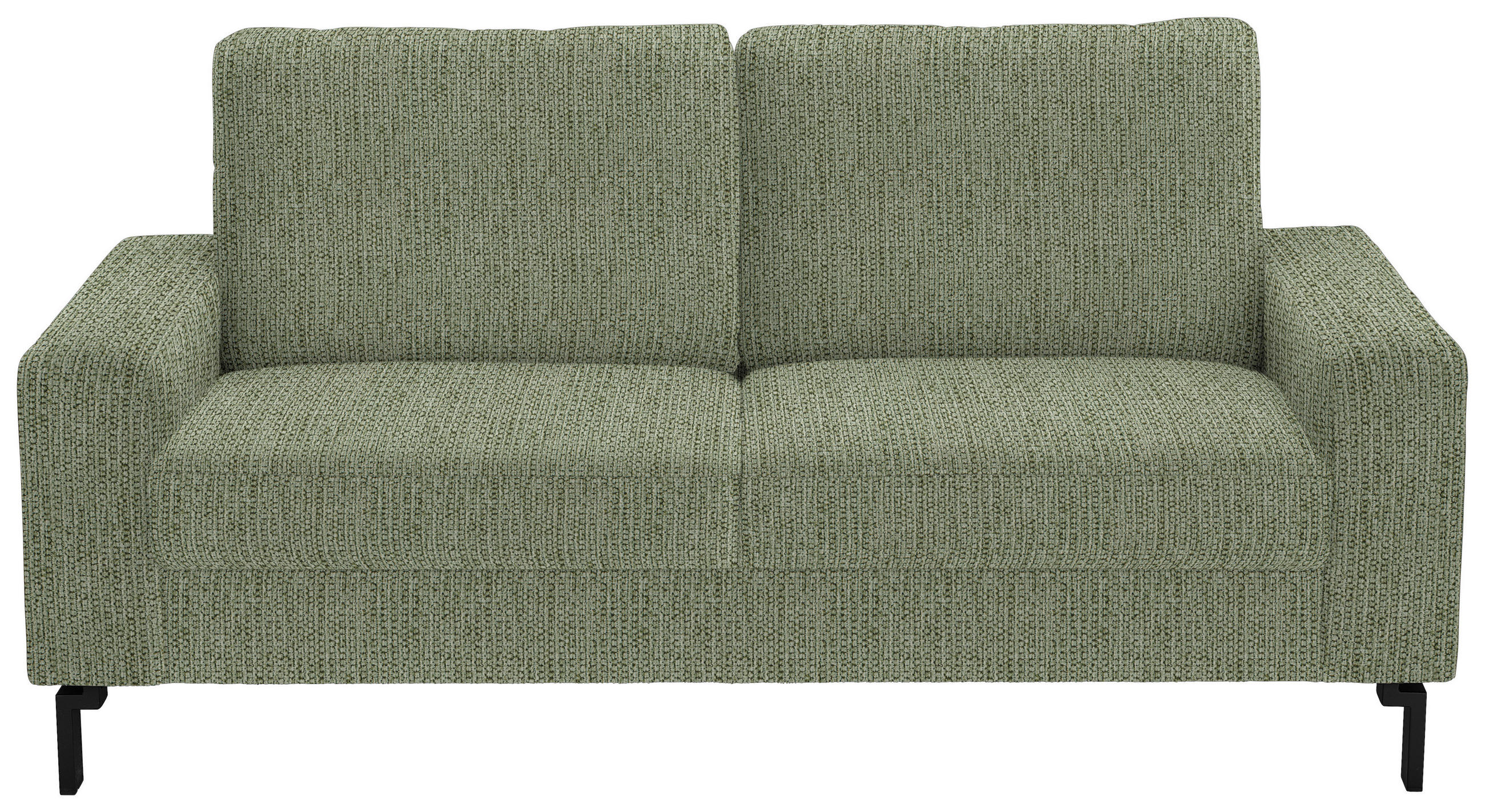 2-SITZER-SOFA in Flachgewebe Olivgrün  - Schwarz/Olivgrün, Design, Textil/Metall (178/86/97cm) - Hom`in