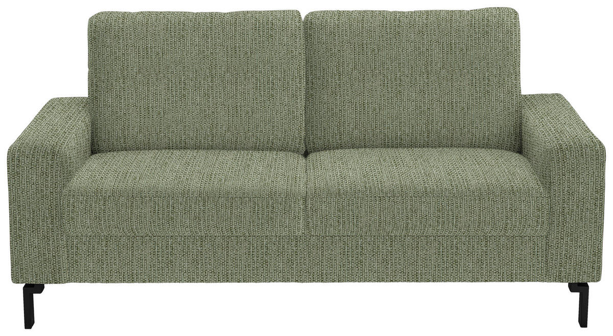 2-SITZER-SOFA in Flachgewebe Olivgrün  - Schwarz/Olivgrün, Design, Textil/Metall (178/86/97cm) - Hom`in