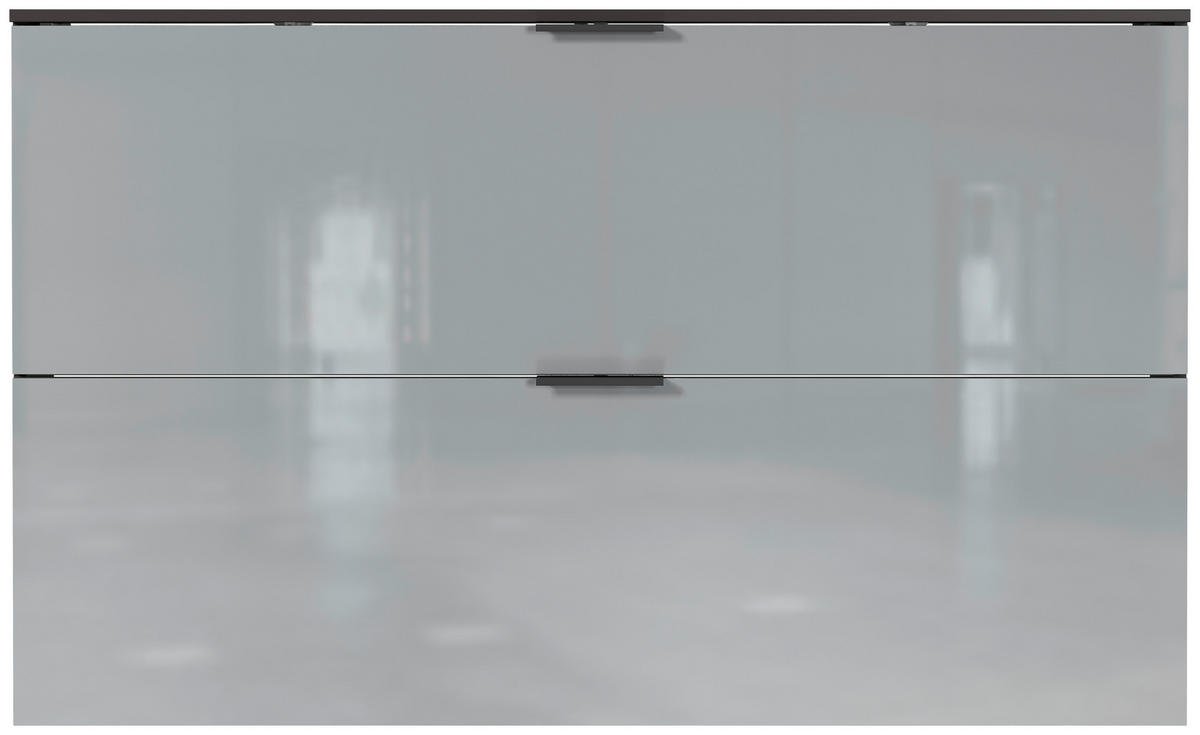 SCHUHSCHRANK Graphitfarben, Grau  - Schwarz/Graphitfarben, Design, Glas/Holzwerkstoff (140/85/19cm)