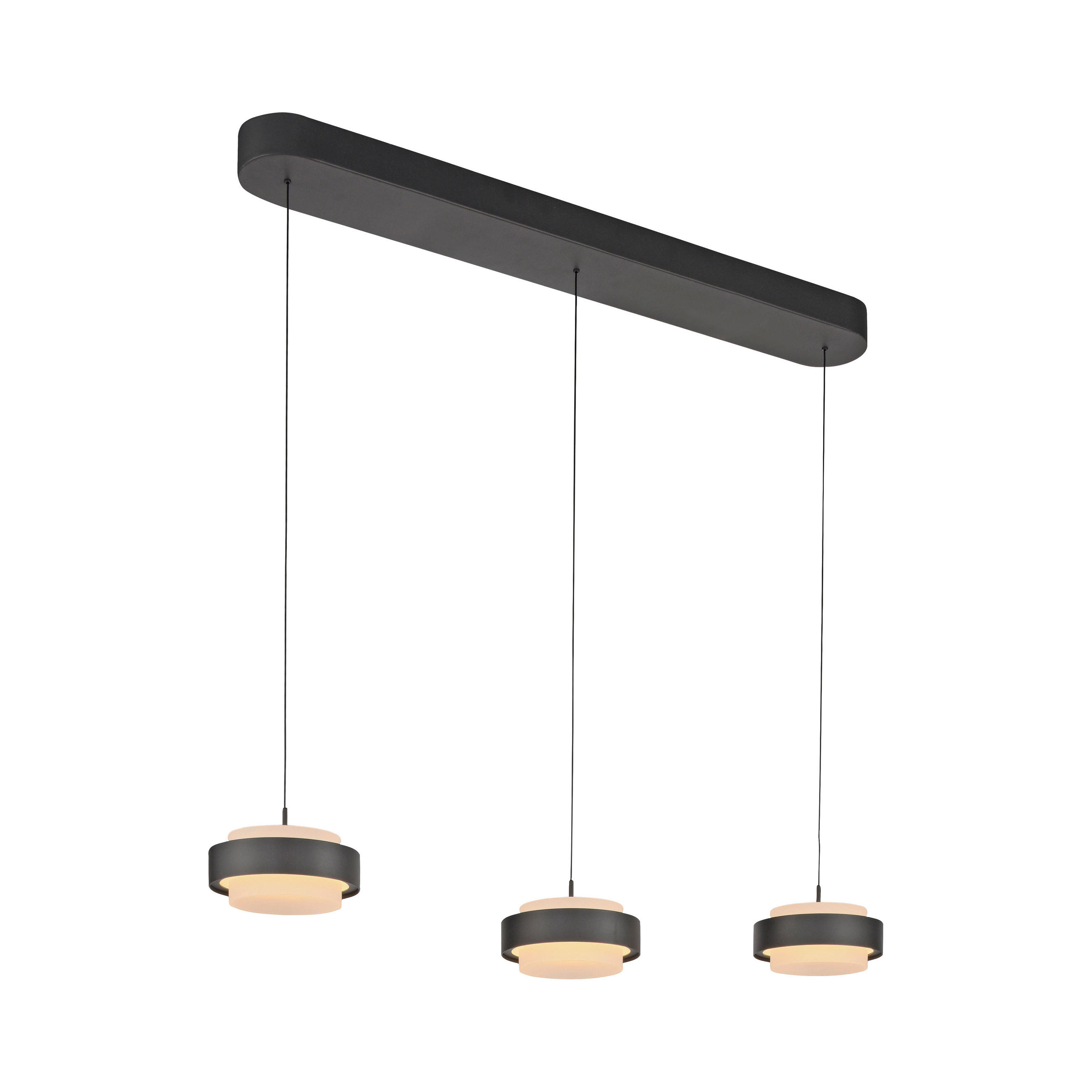 LED-PENDELLEUCHTE Elmo 96/17,5/180 cm  - Schwarz, Design, Kunststoff/Metall (96/17,5/180cm) - Schöner Wohnen
