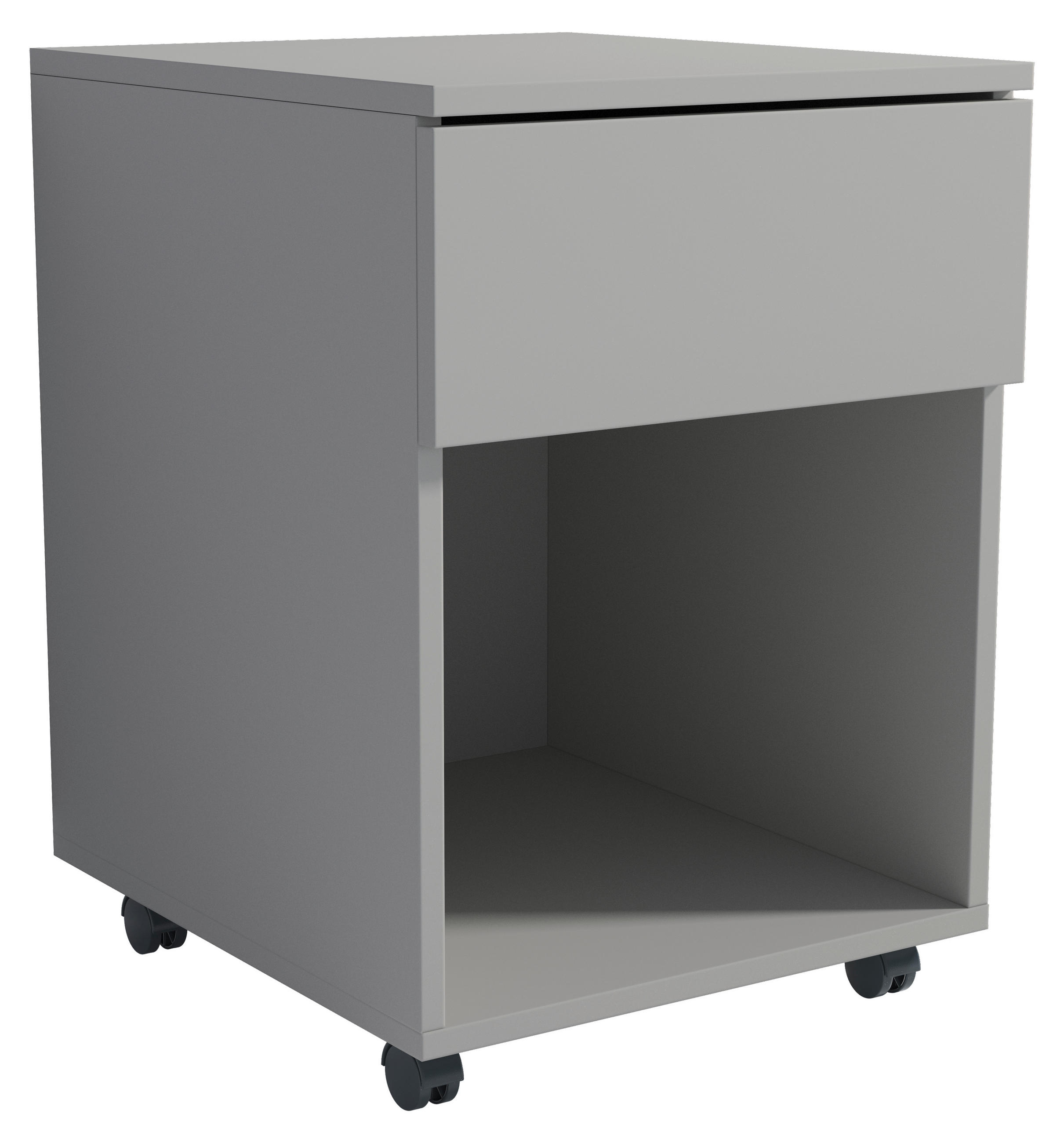 ROLLCONTAINER Grau  - Schwarz/Grau, Design, Holzwerkstoff/Kunststoff (39/55/45cm) - MID.YOU
