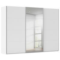 SCHWEBETÜRENSCHRANK 301/223/68 cm 3-türig Weiß  - Alufarben/Weiß, Basics, Glas/Holzwerkstoff (301/223/68cm) - Novel