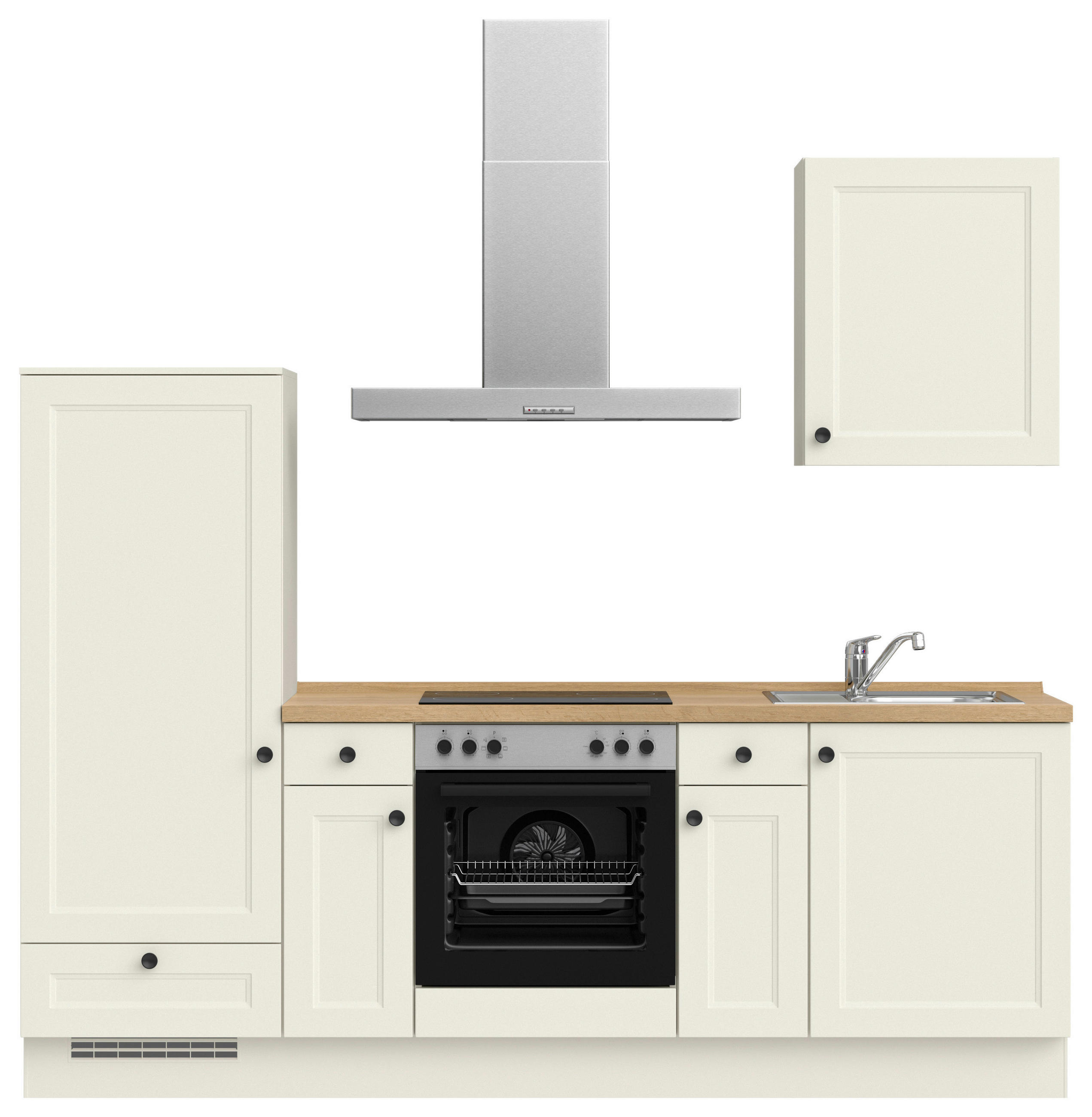 KÜCHENLEERBLOCK 240 cm   in Weiß, Eichefarben  - Eichefarben/Schwarz, MODERN, Holzwerkstoff/Metall (240cm) - Nobilia