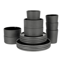 KOMBINOVANÁ SOUPRAVA, 16dílné, kamenina - černá, Trend, keramika (41/39/35null) - Creatable
