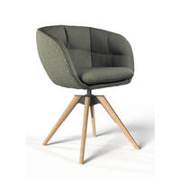 ARMLEHNSTUHL  Sitzfläche 360° drehbar, Gestellauswahl, ergonomische Rückenlehne, Stoff-/Lederauswahl Jacquard  Olivgrün  - Eichefarben/Olivgrün, Design, Holz/Textil (56/85/64cm) - Dieter Knoll