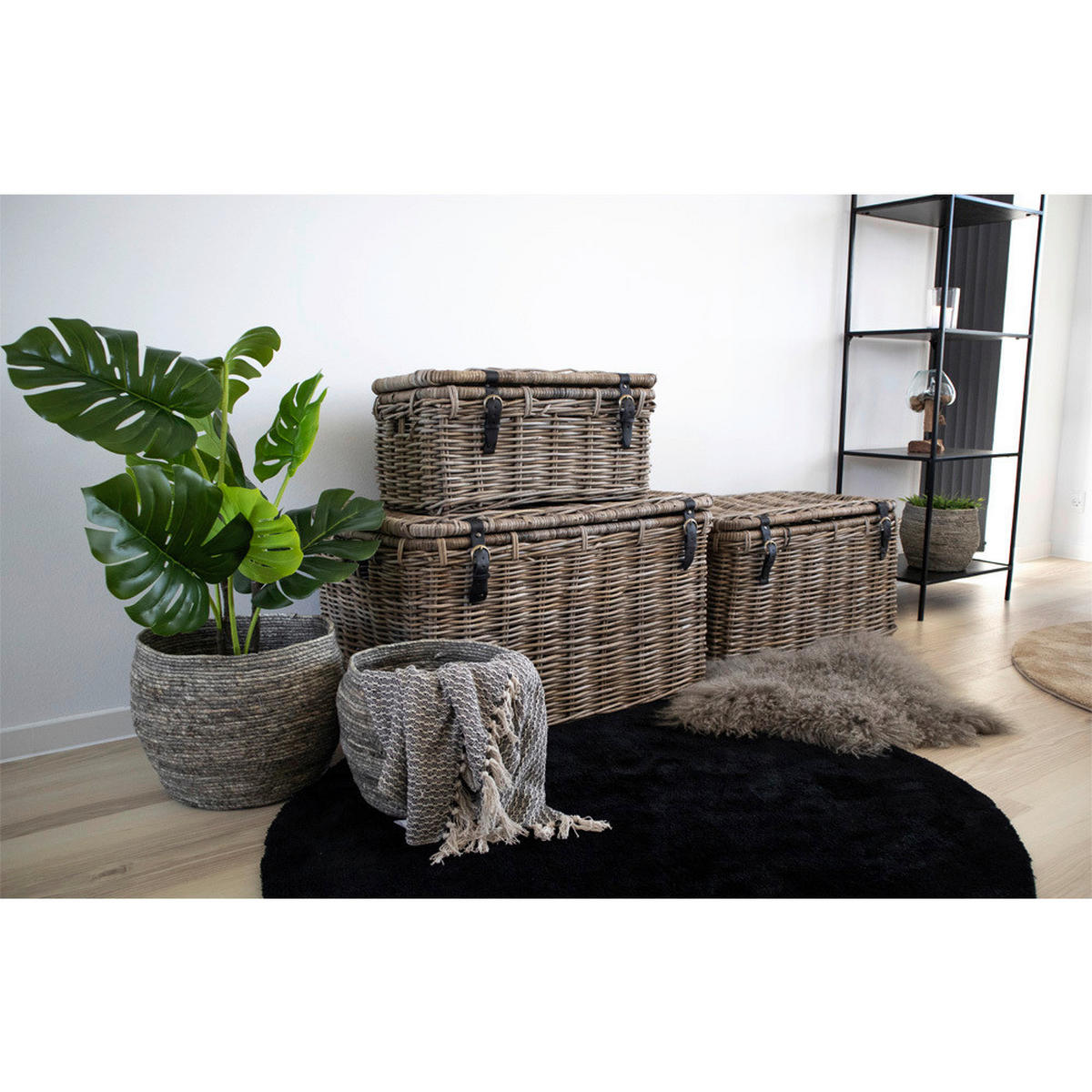 KORBSET  - Naturfarben, Basics, Naturmaterialien (81/48/51cm)