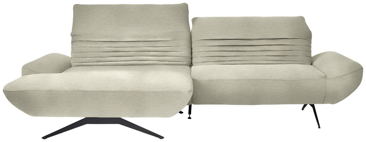 ECKSOFA Chenille Beige  - Beige/Schwarz, Design, Textil/Metall (170-195/280cm) - Dieter Knoll