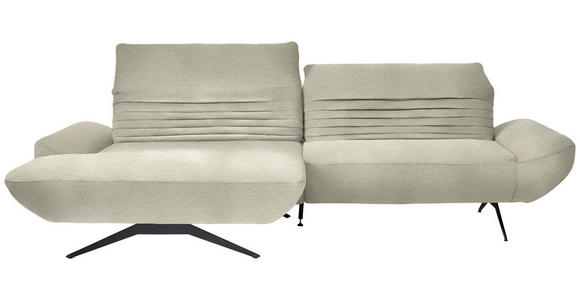 ECKSOFA  in Chenille Beige  170-195/280 cm  - Beige/Schwarz, Design, Textil/Metall (170-195/280cm) - Dieter Knoll