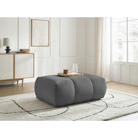 HOCKER FUJI  Leinenoptik Dunkelgrau  - Dunkelgrau/Schwarz, MODERN, Kunststoff/Textil (112/44/80cm)
