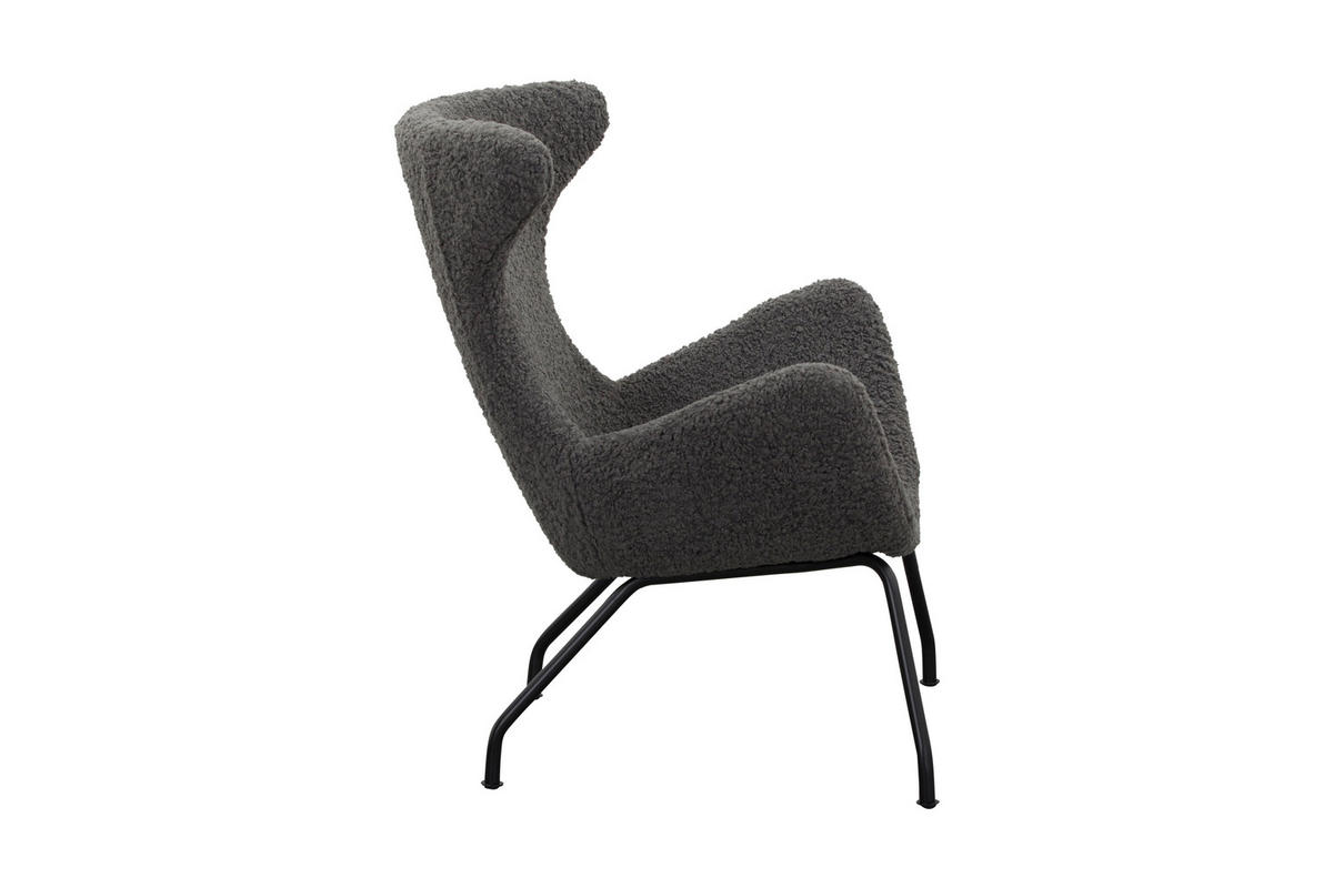 RELAXSESSEL in Textil Grau  - Schwarz/Grau, MODERN, Textil/Metall (77/95/62cm) - Livetastic