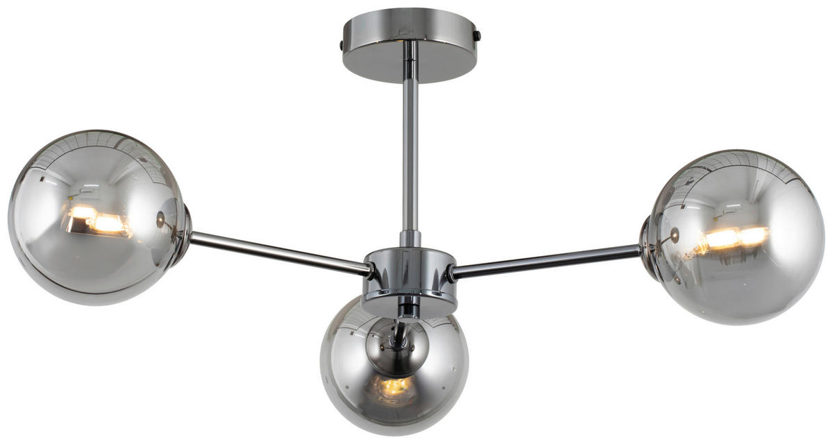 DECKENLEUCHTE 62/25 cm   - Braun, Trend, Glas/Metall (62/25cm) - Novel