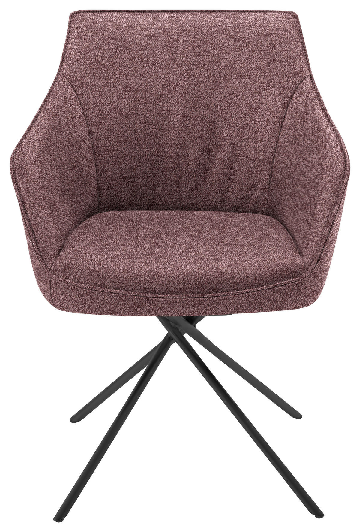 ARMLEHNSTUHL  in Nickel Flachgewebe  - Altrosa/Schwarz, Design, Textil/Metall (60/84/67cm) - Koinor